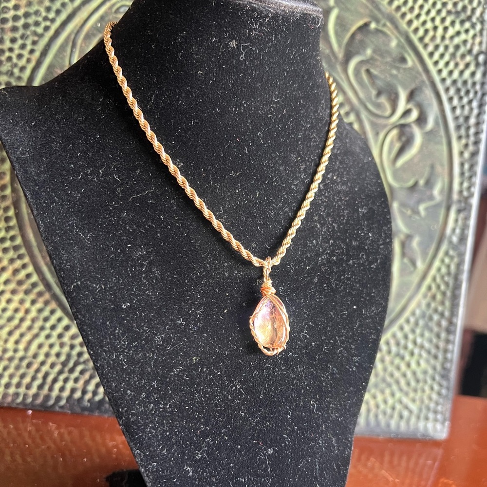 Gold-Filled Choker with Ametrine Pendant — Artist Wire Work - Picture 2 of 15